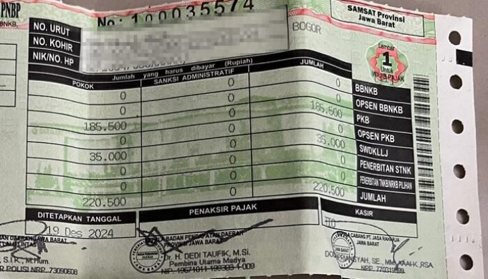 Segera cetak! Dokumen bayar pajak STNK online sekarang bisa dicetak sendiri, ukuran kertasnya begini